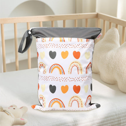 Cross-border in stock Nordic Animal Printing Baby Room Storage Hanging Bag Dry and Wet Separation Double-layer Waterproof Bag Wetbag