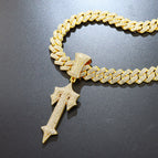 Gold / With diamond Cuban chain 20inch(50cm)