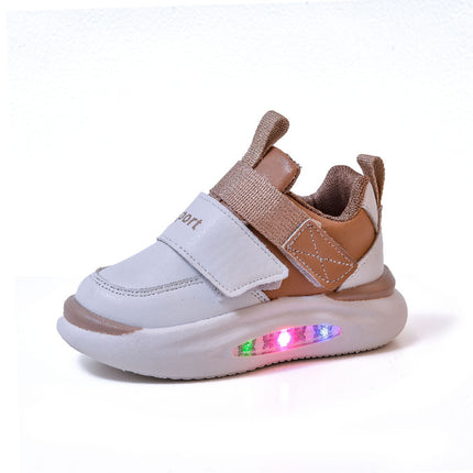 Boys and Girls light-on board shoes Spring and Autumn new children's sneaker medium and small children's casual soft bottom flash running shoes fashion