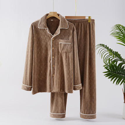 Autumn and Winter Island Velvet Couple Pajamas Women's Warm fleece-lined Men's Winter Coral Velvet Thickened Home Clothes Pajamas