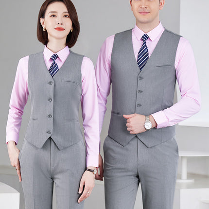 Men's and women's same professional suit vest suit hotel front desk waiter work clothes long sleeve catering ktv work clothes