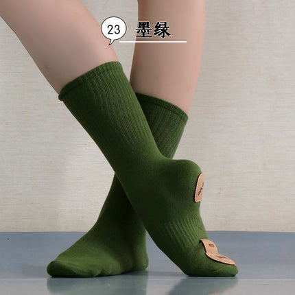 Children's modern dance socks adult ballet non-slip middle tube Chinese dance three-piece bottom folk dance cat claw training cotton socks