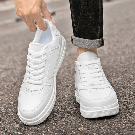Invisible Height Increase 8CM Board Shoes Thick Sole White Shoes Platform Shoes Spring and Autumn Low-top Craft sneaker Casual Shoes