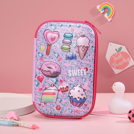 Student Cartoon Stationery Box Large Capacity Storage Box 3D Stationery Bag Cute Pencil Box Creative Pencil Bag