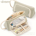 Twill triangle pencil case [green]