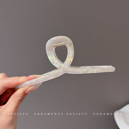 Mermaid Ji Acetic Acid Metal Grab Clip Women's Advanced Sense Hair Volume Shark Clip Exquisite Large Hairpin Back Head Hairpin