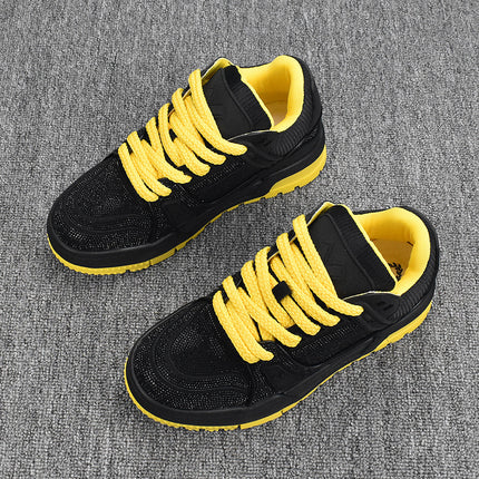2025 Casual Leather New Low-Top Korean Style Men's Sneakers Breathable Trendy White Shoes Versatile Thick Sole Spring