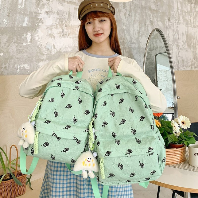 Cross-border Schoolbag Ins Style Small Floral Student Backpack Large small size Computer Bag Fresh and Sweet Simple Backpack