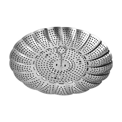 304 stainless steel retractable steamer household small steamer bag water-proof steamer multi-functional folding draining steamer wholesale