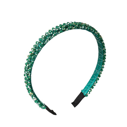 New Style Chanel Style Hair Hoop Women's High-end Sense Four-row Crystal Hair Accessories Sweet Girl's Presswith Hair Stamp Handmade Beaded Headband