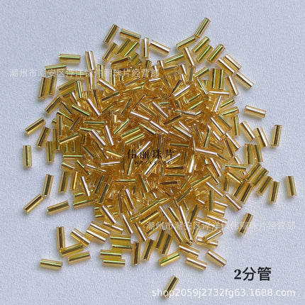 Silver filling series full set Golden Rice beads tube beads loose beads handmade diy jewelry hand sewing clothing accessories material