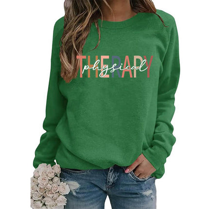 Foreign trade supply therapy printed round neck jacket sweater European size women's coat long sleeve cross-border autumn and winter