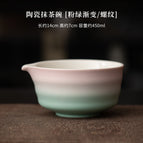 Ceramic matcha bowl [pink green gradient/thread]