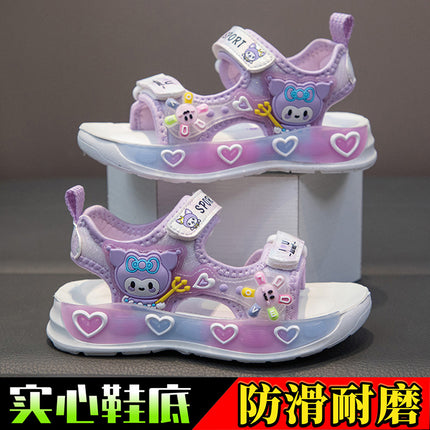Children's Sandals Girls Beach Shoes Summer New Cartoon Girls Princess Shoes Cute Soft Sole Baby Sports Sandals