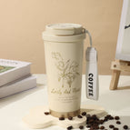 (including tax price) / Double-walled coffee mug 530ml - white lily of the valley design