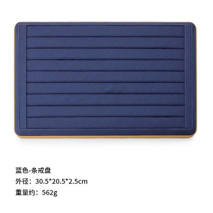 Counter Leather Jewelry Tray High-End Jade Pendant Tray Ring Storage Tray Jewelry Display Stand Live Broadcast Props