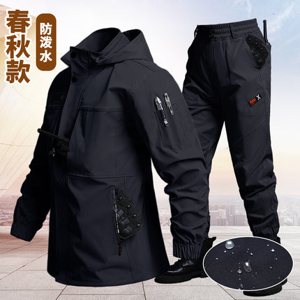 Spring and Autumn Waterproof Windproof Suit Outdoor Mountaineering Suit suit Men's Windproof Wear-resistant Tooling Soft Shell Combat Work Clothes