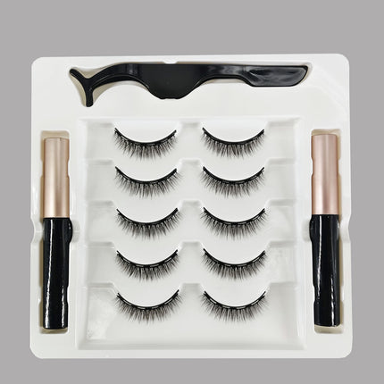 Wholesale magnetic eyeliner false eyelashes magnet false eyelashes 3D three-dimensional net red magnetic false eyelashes 3 pairs of suit