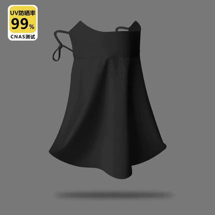 Summer New Traceless Anti-UV Women's Ice Silk Breathable Sunscreen Full Face Sunshade Mask Neck Face Gini