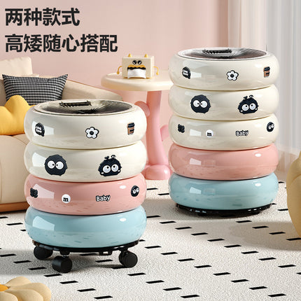 Living Room Trash Can, High-Looking Kitchen Bedroom Rotating Trash Can with Lid, Removable Bathroom Toilet Paper Basket