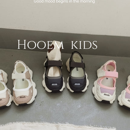 2024 Summer Shallow Mouth Sneakers Girls Breathable Velcro Sports Sandals Girls Non-slip Baotou Daddy Sandals