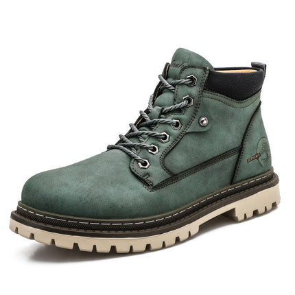 Men's cotton-padded shoes outdoor work shoes high-top shoes single-layer shoes cross-border plus size men's shoes hand-stitched shoes