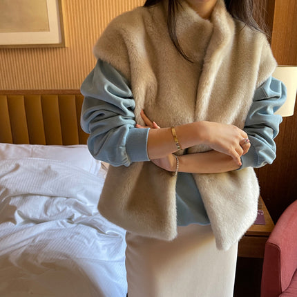 Foreign trade women's fashion South Korea Dongdaemun autumn and winter fur coat mink fur clip Korean horse