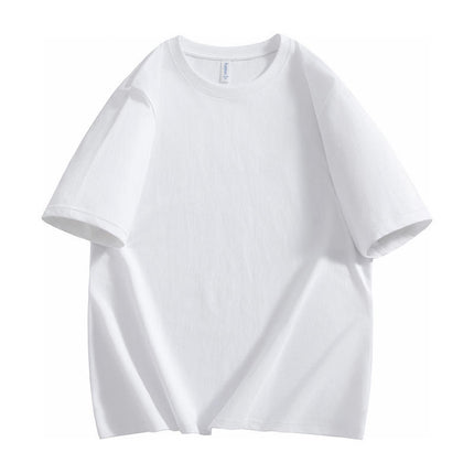 Round Neck Solona Polyester-Cotton Short-Sleeve T-Shirt with Logo Printed, Group Advertising Shirt, Workwear, Factory Wholesale, Cross-Border, Simple Style