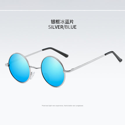 801 Hong Kong Style Small Round Mirror Retro Polarized Sunglasses for Women Prince Mirror Spring Leg Sunglasses for Men Wholesale