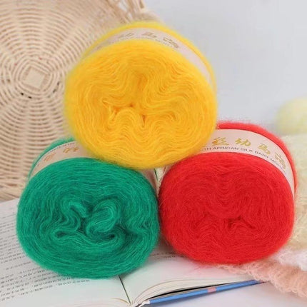 Silk Baby Mohair Wool Thread Handmade DIY Knitted Sweater Outwear Shawl Cardigan Scarf Material Package
