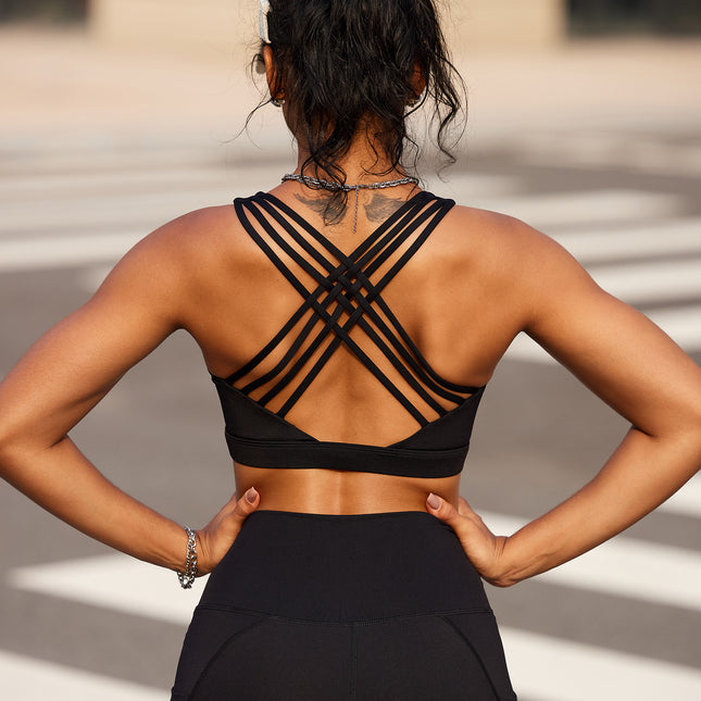 Summer New Cross-Border Wire-Free Large Size Sports Bra Shock-Proof Quick-Drying Yoga Fitness Running Sports Bra for Women