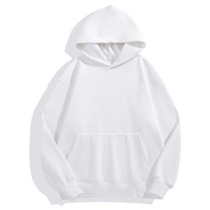 Lamb Wool Drop-Shoulder Loose Sweatshirt with Pockets, Hooded Pullover, Trendy Heavyweight Thickened Autumn and Winter Hoodie, Casual Fashion