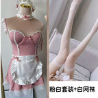 Dark pink + fishnet stockings / One size fits all
