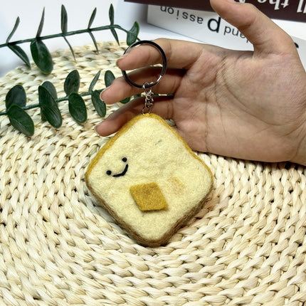 Nepalese Handmade Wool Felt Finished Vegetable and Fruit Bag Pendant Cute Bread Keychain Creative Decoration