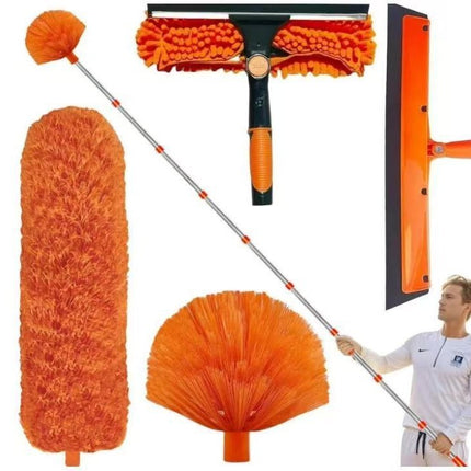 Cross-Border 2-in-1 Window Cleaning Scraper, Glass Cleaning Brush, Wiper, Glass Scraper, Double-Sided Glass Cleaning Tool