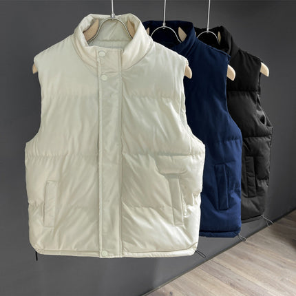 2024 Autumn and Winter New Men's Vest Loose Casual All-match Vest Warm Walls Cotton-padded Clothes Cotton-padded Coat Trendy