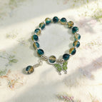J08 point diamond green butterfly bracelet