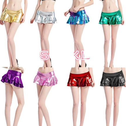 European and American women's new shiny patent leather miniskirt costume cross-border e-commerce sexy hot girl mini skirt now