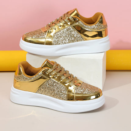 Spring and Autumn Fashionable Glitt Platform Board Shoes Increased Breathable Casual sneaker Couple's Outdoor Trendy Shoes