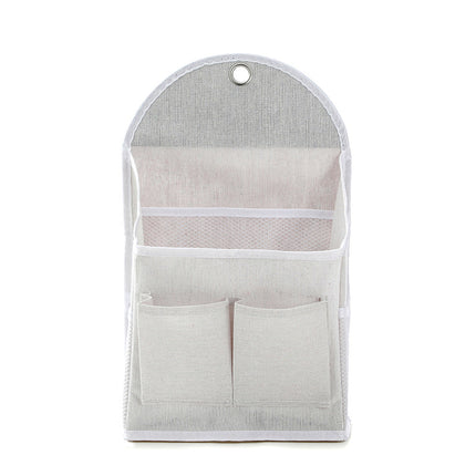 Side with net pocket double pocket fabric storage hanging bag student dormitory storage artifact wall hanging storage bag