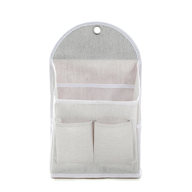 Side with net pocket double pocket fabric storage hanging bag student dormitory storage artifact wall hanging storage bag