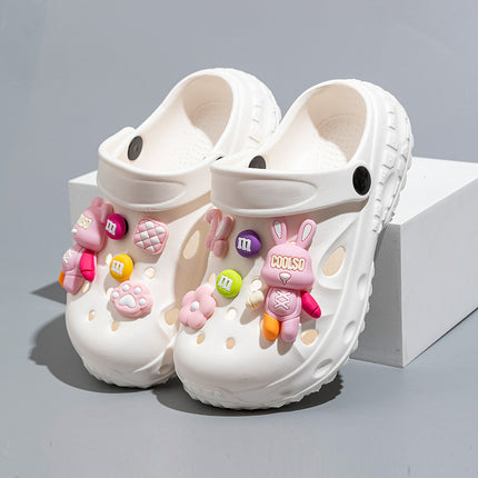 Violent Bear Children's Croc Shoes Summer Boys' Non-Slip Soft Sole Girls' Bathing Beach Shoes Baotou Parent-Child Sandals and Slippers