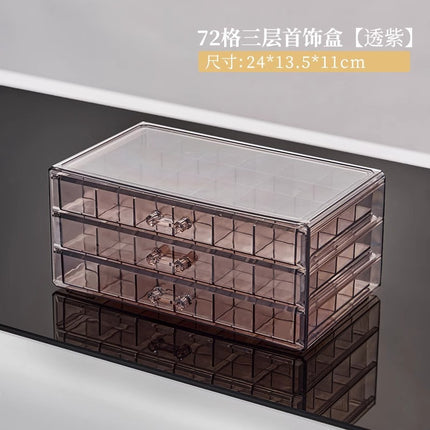 Jewelry Storage Box, Hand Jewelry, Earrings, Necklaces, Ear Studs, Anti-Oxidation Drawer-Type Acrylic Nail Art Jewelry Box