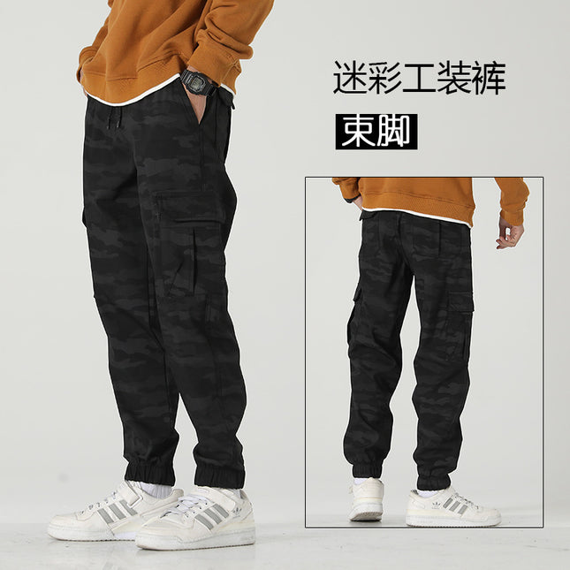 Spring and Summer Thin Multi-pocket Pants Men's Loose plus size Stretch Straight Casual Pants Men's Fashionable Breathable Work Pants