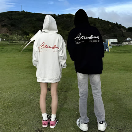High-grade oversize Men's and Women's Top Special Couple Clothing Autumn and Winter fleece-lined Hooded Sweat Fashion Brand Class Clothes