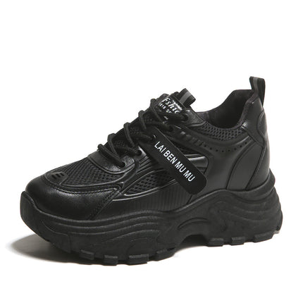 Sneaker women's shoes 2023 new autumn mesh thin breathable mesh shoes casual versatile thick-soled black daddy shoes