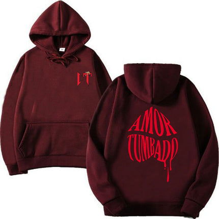 European Size Rib Bottom Fashion Printed Sweatshirt Loose Hoodie Men's and Women's Casual Sports Sweatshirt