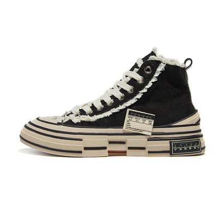 Wu Jianhao's Same Style Thick-Soled Beggar Shoes, High Version Men's Shoes 2023 New Retro Men's and Women's Canvas Shoes Putian