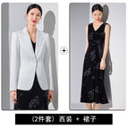 White suit + 077 black dress / S