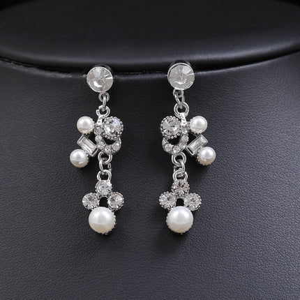 Bridal Dress Distinctive European and American Pearl Necklace Earrings Set Women's Fashion Elegant Explosive Alloy Drop Shape